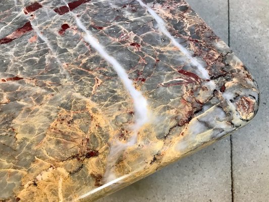 Italian Square Multicolored Marble Side or Coffee Table, 1970s-JP-946583