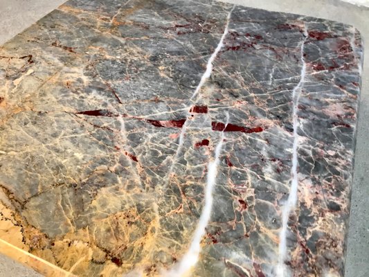 Italian Square Multicolored Marble Side or Coffee Table, 1970s-JP-946583