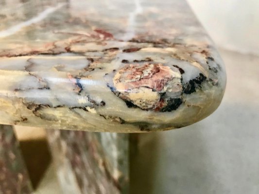 Italian Square Multicolored Marble Side or Coffee Table, 1970s-JP-946583