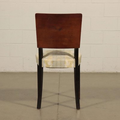 Italian Stained and Veneered Rosewood, Springs & Fabric Chairs, 1940s, Set of 4-VMM-766032