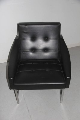 Italian Steel and Faux Leather Armchairs by Pieter De Bruyne for Arflex, 1960s, Set of 2-EH-540932