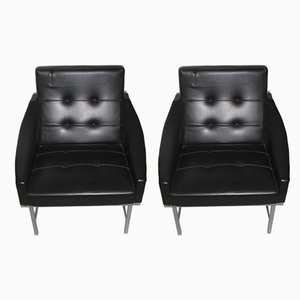 Italian Steel and Faux Leather Armchairs by Pieter De Bruyne for Arflex, 1960s, Set of 2-EH-540932