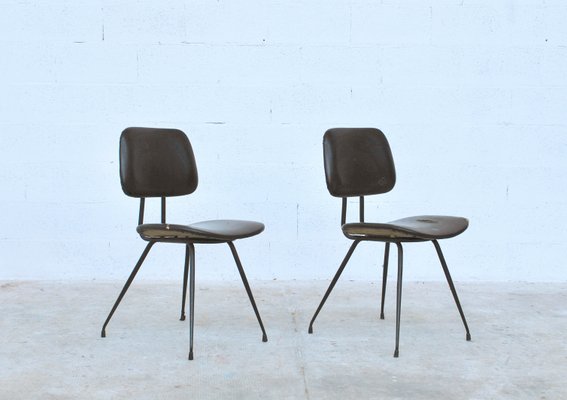 Italian Steel and Wood Model D12 Dining Chairs by Mario Rinaldi for Rima, 1950s, Set of 2-RNN-554109