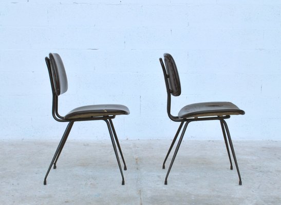 Italian Steel and Wood Model D12 Dining Chairs by Mario Rinaldi for Rima, 1950s, Set of 2-RNN-554109