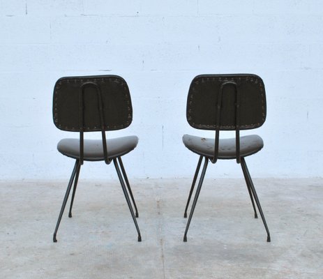 Italian Steel and Wood Model D12 Dining Chairs by Mario Rinaldi for Rima, 1950s, Set of 2-RNN-554109