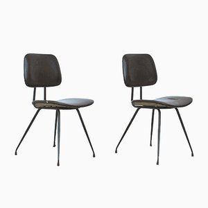 Italian Steel and Wood Model D12 Dining Chairs by Mario Rinaldi for Rima, 1950s, Set of 2-RNN-554109