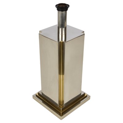 Italian Steel & Brass Table Lamp by Carlo Venturini for Bottega Del Lume, 1970s-JDR-1126349