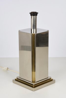 Italian Steel & Brass Table Lamp by Carlo Venturini for Bottega Del Lume, 1970s-JDR-1126349