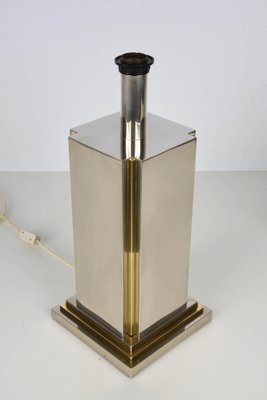 Italian Steel & Brass Table Lamp by Carlo Venturini for Bottega Del Lume, 1970s-JDR-1126349