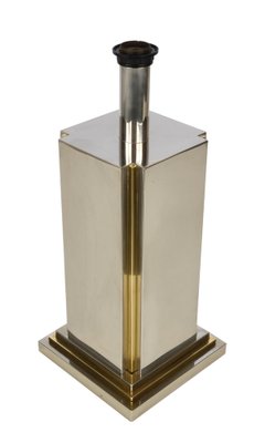 Italian Steel & Brass Table Lamp by Carlo Venturini for Bottega Del Lume, 1970s-JDR-1126349