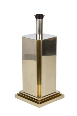 Italian Steel & Brass Table Lamp by Carlo Venturini for Bottega Del Lume, 1970s-JDR-1126349