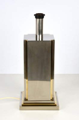 Italian Steel & Brass Table Lamp by Carlo Venturini for Bottega Del Lume, 1970s-JDR-1126349