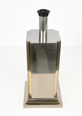 Italian Steel & Brass Table Lamp by Carlo Venturini for Bottega Del Lume, 1970s-JDR-1126349