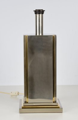 Italian Steel & Brass Table Lamp by Carlo Venturini for Bottega Del Lume, 1970s-JDR-1126349