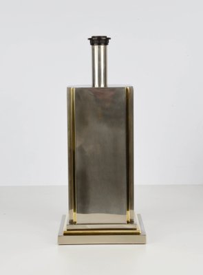 Italian Steel & Brass Table Lamp by Carlo Venturini for Bottega Del Lume, 1970s-JDR-1126349