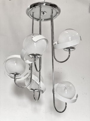 Italian Steel Chandelier, 1970s-NPC-1450828