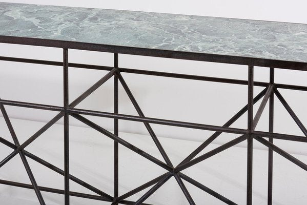 Italian Steel & Marble Sideboard or Shelf by Giovanni Ferrabini, 1950s-SFD-1161302