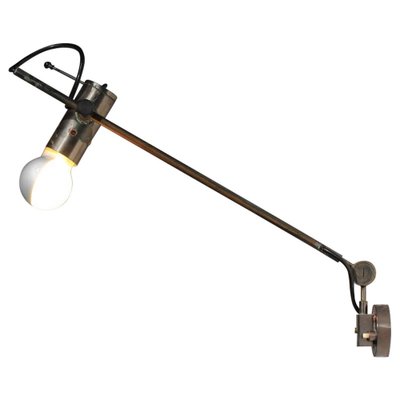 Italian Stem Wall Light in Nickel Plate attributed to Tito Agnoli, 1960s-YU-1801526