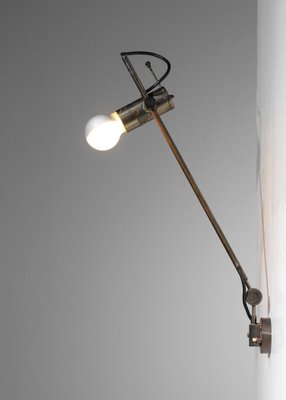 Italian Stem Wall Light in Nickel Plate attributed to Tito Agnoli, 1960s-YU-1801526