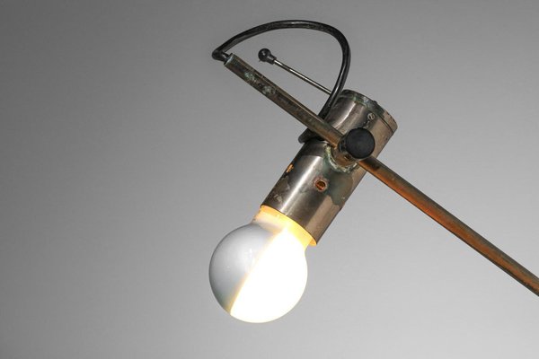 Italian Stem Wall Light in Nickel Plate attributed to Tito Agnoli, 1960s-YU-1801526