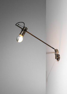 Italian Stem Wall Light in Nickel Plate attributed to Tito Agnoli, 1960s-YU-1801526