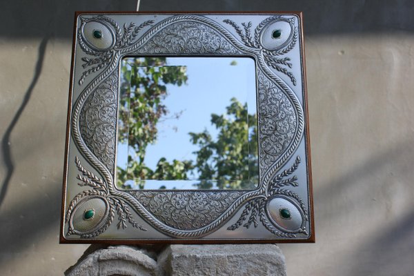 Italian Sterling Silver Table Top Mirror by Castellani-UWJ-1103681