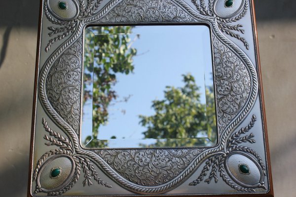 Italian Sterling Silver Table Top Mirror by Castellani-UWJ-1103681