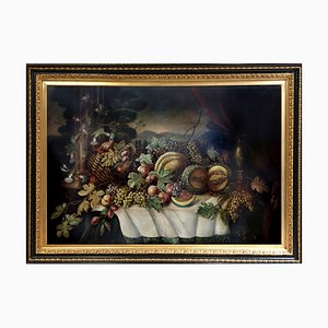 Italian Still Life, Neapolitan School, Oil on Canvas, Framed-YUW-1298513