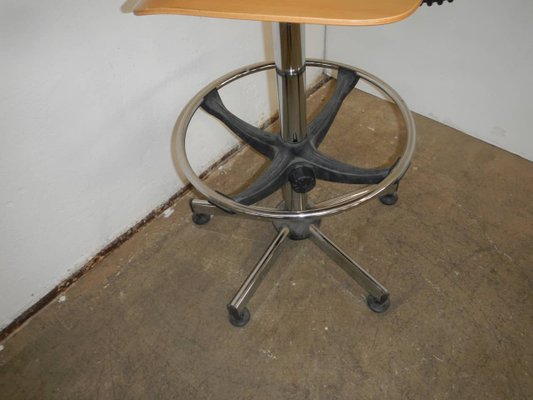 Italian Stool with Backrest, 1980s-WWQ-882997