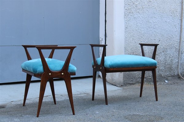 Italian Stools attributed to Carlo De Carli, 1950s, Set of 2-EH-1361440