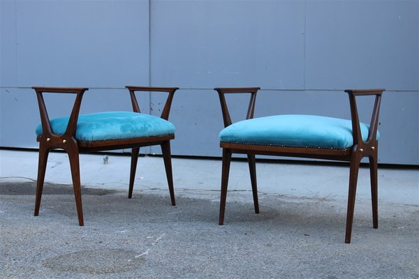 Italian Stools attributed to Carlo De Carli, 1950s, Set of 2-EH-1361440