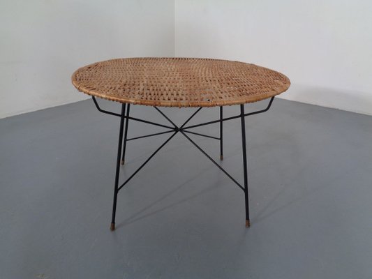 Italian String Basket Coffee Table, 1950s-RDW-780071