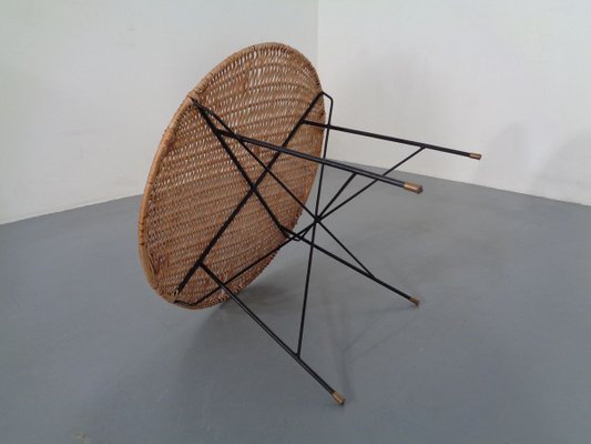 Italian String Basket Coffee Table, 1950s-RDW-780071