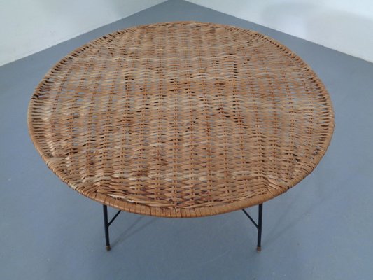 Italian String Basket Coffee Table, 1950s-RDW-780071