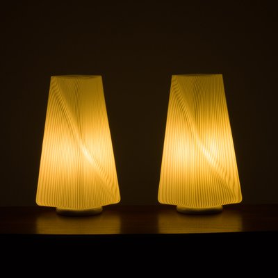 Italian Striped Murano Glass Table Lamps in Style of Lino Tagliapietra, 1970s, Set of 2-UE-1111106