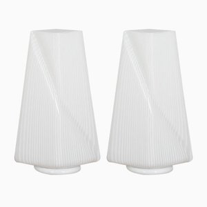 Italian Striped Murano Glass Table Lamps in Style of Lino Tagliapietra, 1970s, Set of 2-UE-1111106