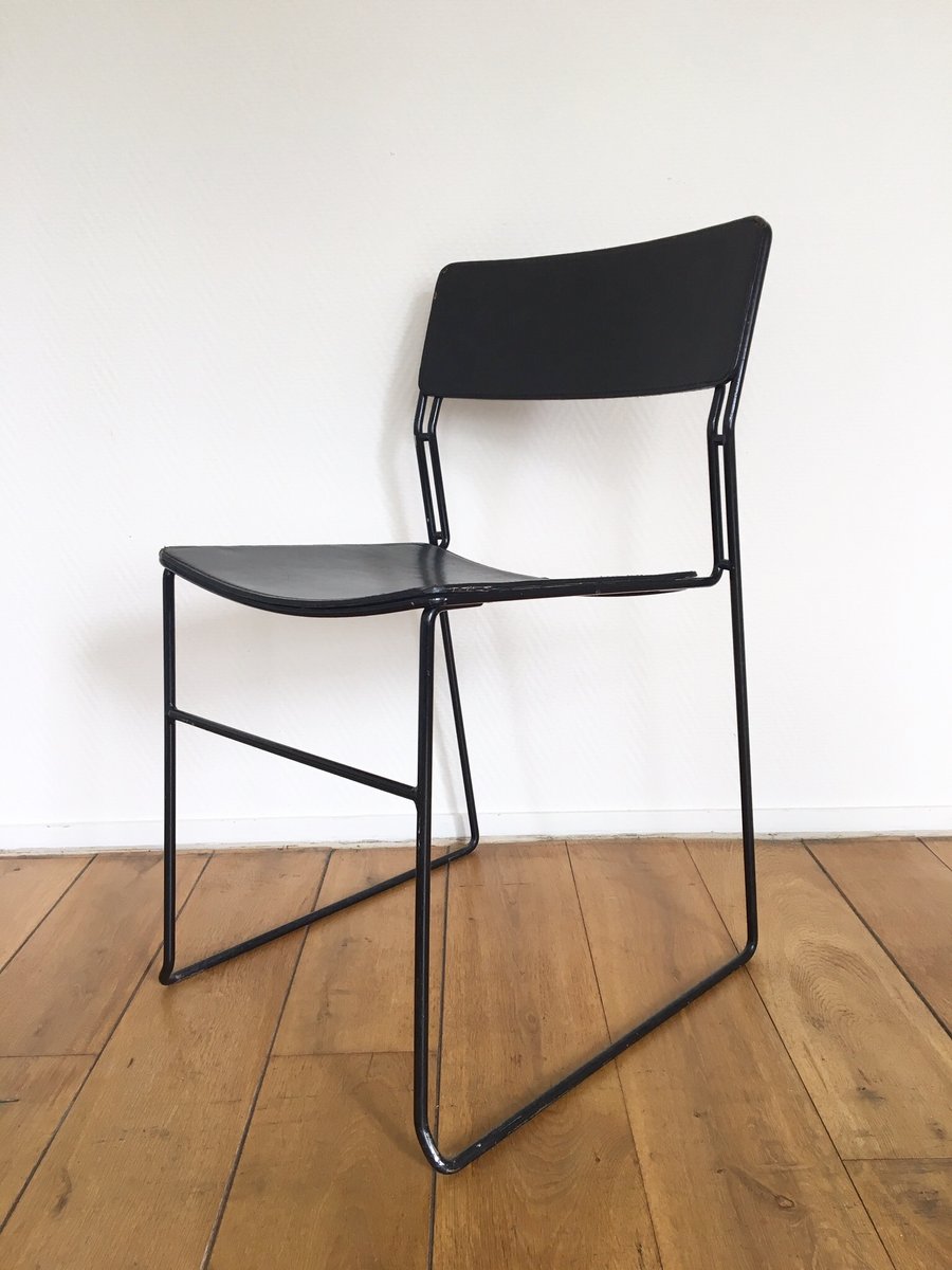 Italian Sultana Dining Chairs in Metal and Leather from Arrben, 1970s, Set of 6