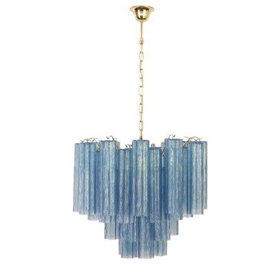 Italian Suspension Lamp in Blue Murano Glass, 1990s-MPO-1761738