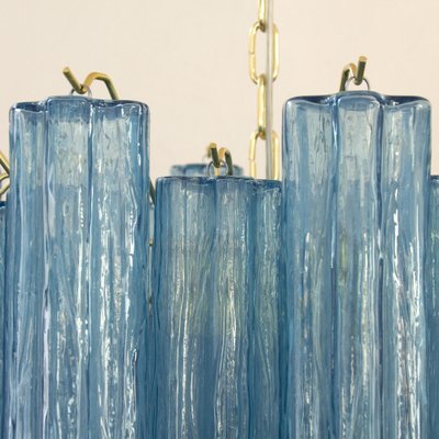 Italian Suspension Lamp in Blue Murano Glass, 1990s-MPO-1761738