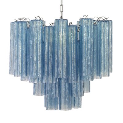 Italian Suspension Lamp in Blue Murano Glass, 1990s-MPO-1761738