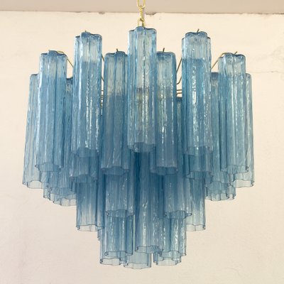 Italian Suspension Lamp in Blue Murano Glass, 1990s-MPO-1761738