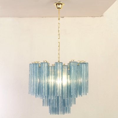 Italian Suspension Lamp in Blue Murano Glass, 1990s-MPO-1761738