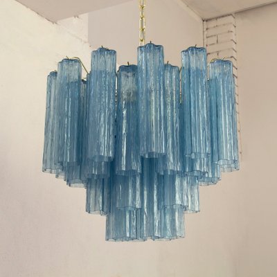 Italian Suspension Lamp in Blue Murano Glass, 1990s-MPO-1761738