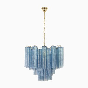 Italian Suspension Lamp in Blue Murano Glass, 1990s-MPO-1761738