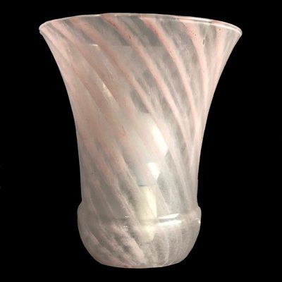 Italian Swirled Pink Murano Glass Vase Table Lamp, 1970s-HWV-1156279