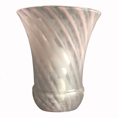 Italian Swirled Pink Murano Glass Vase Table Lamp, 1970s-HWV-1156279