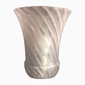 Italian Swirled Pink Murano Glass Vase Table Lamp, 1970s-HWV-1156279