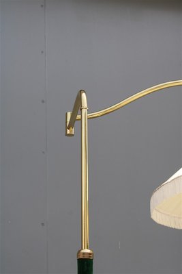 Italian Swivel Floor Lamp in Brass and Green Velvet, 1950s-EH-963796