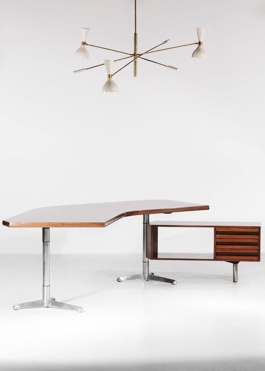 Italian T96 Boomerang Desk by Osvaldo Borsani for Tecno, 1950s