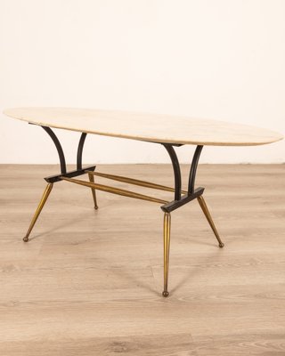 Italian Table in Brass and Marble, 1960s-IUC-1811099